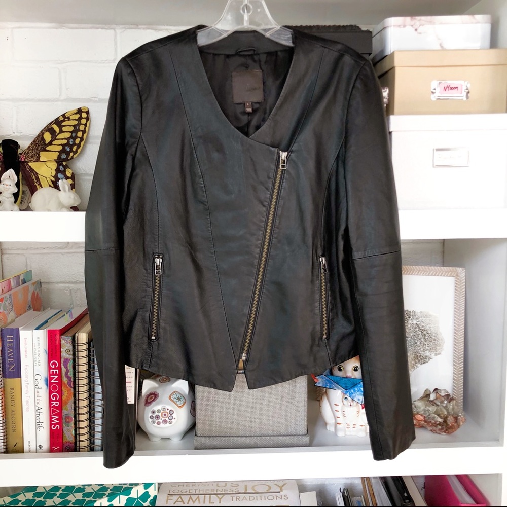Joie Black Leather Motto Jacket